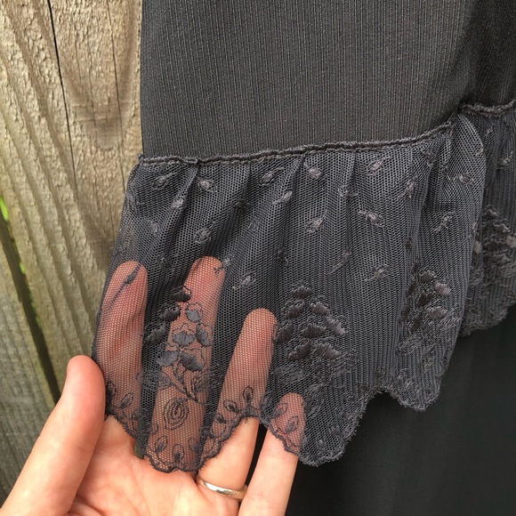 Piano Piano Dolce Carlotta Tiered Maxi Dress Size 12 Black Deadstock Sleeveless - Picture 4 of 15